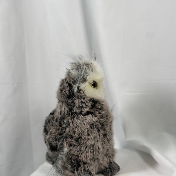 Aurora Great Horned Owl Plush Stuffed Animal — Gray/White — 9” - Picture 6 of 10